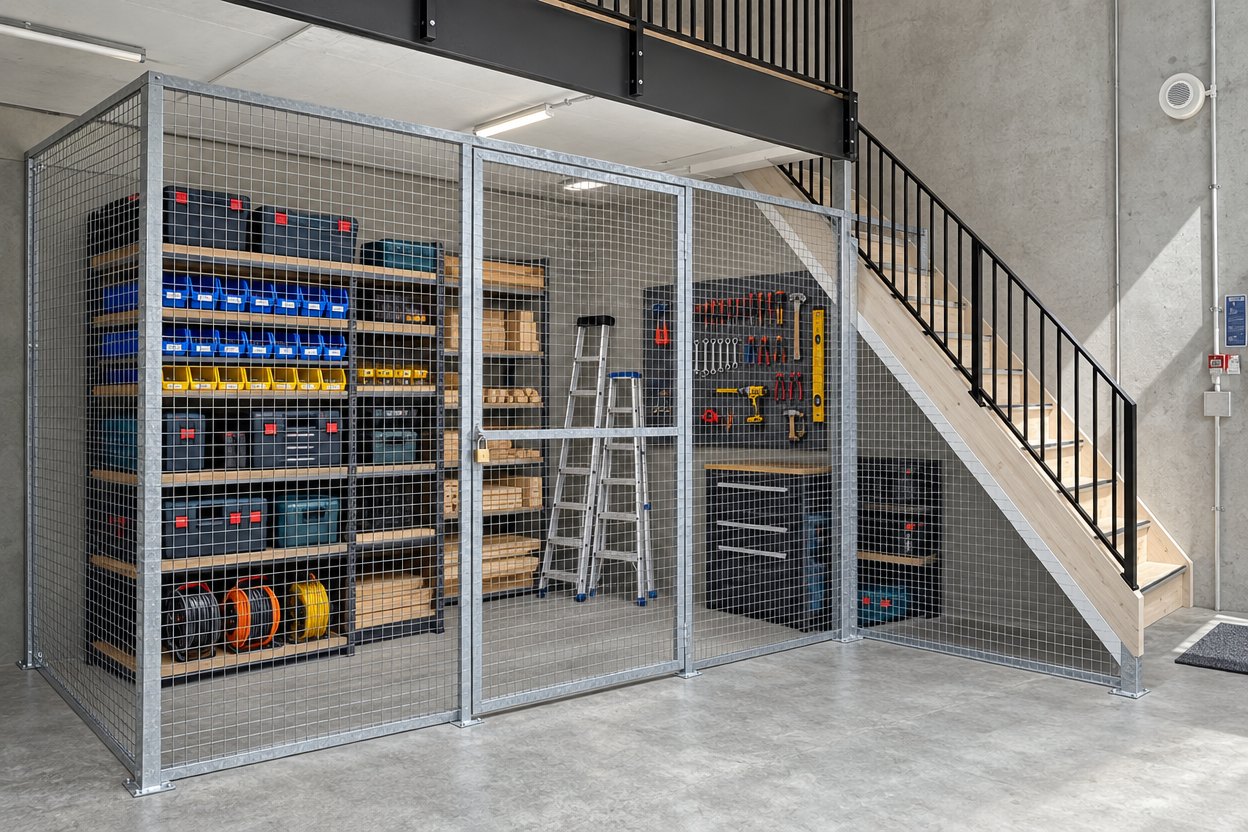 Bay A set up as a tradie tool store